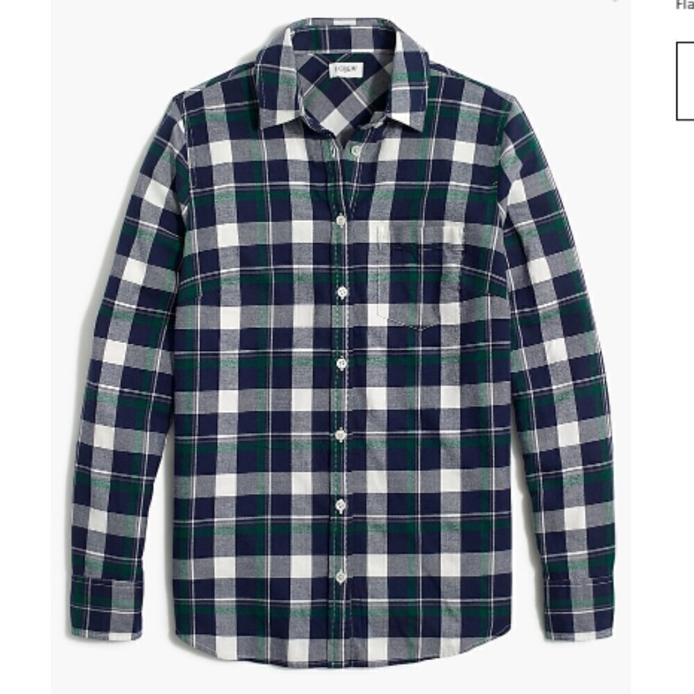 J. Crew Women's Flannel button-up Shirt in Boy Fit Size S